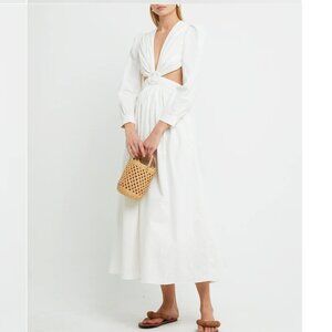 o.p.t Kimia Dress in White Flax & Cotton Size Medium - Bridal / Summer / Wedding